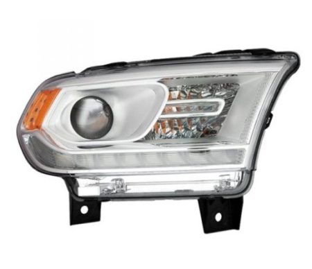 Right Headlamp Assy Composite Halogen; w/LED Lamp; Chrome Trim - DODGE DURANGO 2016-2020