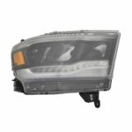 Right Headlamp Assy Composite LED; Standard; Black Trim - RAM 1500 2019-2022
