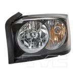 Left Headlamp lens/housing w/Black Bezel CAPA - DODGE DAKOTA 2006-2007
