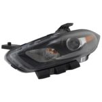 Left Headlamp lens/housing Xenon; Black Trim - DODGE DART 2013-2016