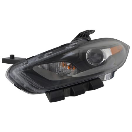 Left Headlamp lens/housing Xenon; Black Trim - DODGE DART 2013-2016