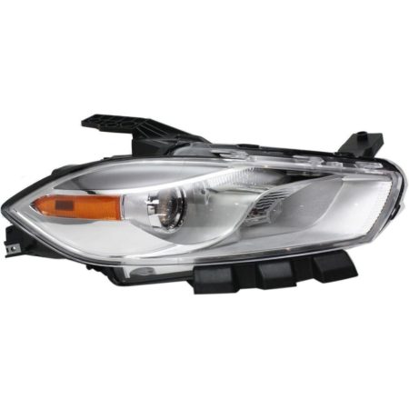 Right Headlamp Lens/Housing Halogen; Chrome Trim - DODGE DART 2013-2015