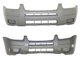 Front bumper cover XLS; w/o Fog Lamps; w/o Lip Mldg Holes; Light Gray - FORD ESCAPE 2001-2004