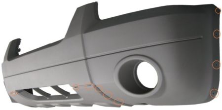 Front bumper cover XLT; w/o appearance package; w/skid plate - FORD ESCAPE 2005-2006