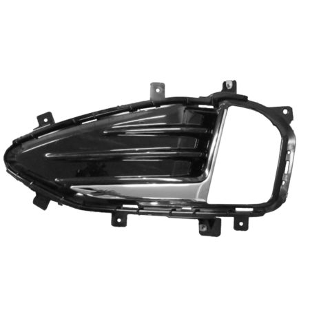 Left Front bumper insert SE|SEL|TITANIUM; Fog Lamp Bezel; w/Fog Lamps; Chrome Moulding - FORD EDGE 2019-2022