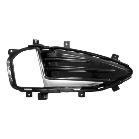 Right Front bumper insert ST; Fog Lamp Bezel; w/Fog Lamps; Satin Aluminum Moulding - FORD EDGE 2019-2022