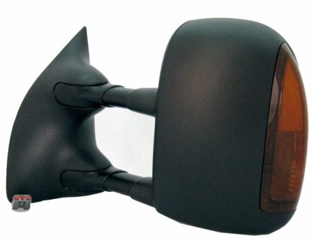 Left Mirror outside rear view telescoping towing mirror; w/signal; w/heater; includes cover - FORD F-250 SUPER DUTY 2003-2007