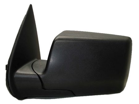 Left Mirror outside rear view Power; Non-Heated; w/Puddle Lamps; w/Cover; Black - FORD EXPLORER 2006-2010