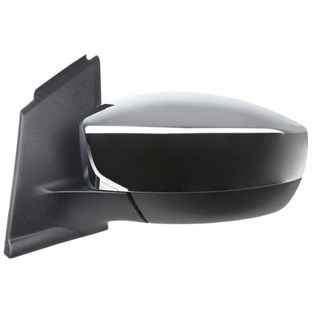 Left Mirror outside rear view Power; Heated; w/o BLIS; w/o Signal Lamp; w/Cover; Chrome - FORD ESCAPE 2013-2016