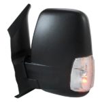 Left Mirror outside rear view Power; Heated; Short Arm; Medium/High Roof; w/Cover; Textured  - FORD TRANSIT-150 2018-2019