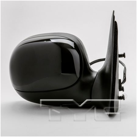 Right Mirror outside rear view Regular/Super Cab; Contour Type; Power; w/o Signal; w/Black Cover; PTM - FORD F-150 1997-2002