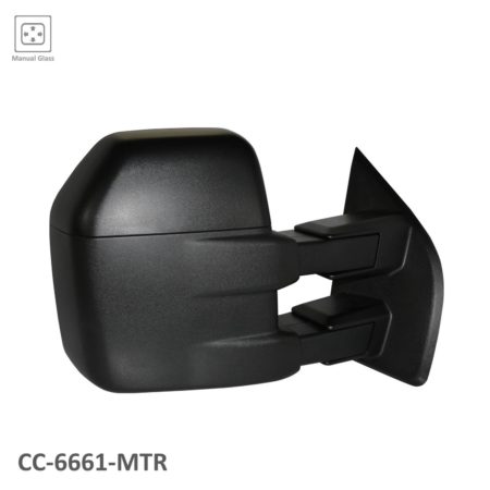 Right Mirror outside rear view Trailer Tow Type; Manual; w/o Signal Lamps; Black - FORD F-150 2015-2018