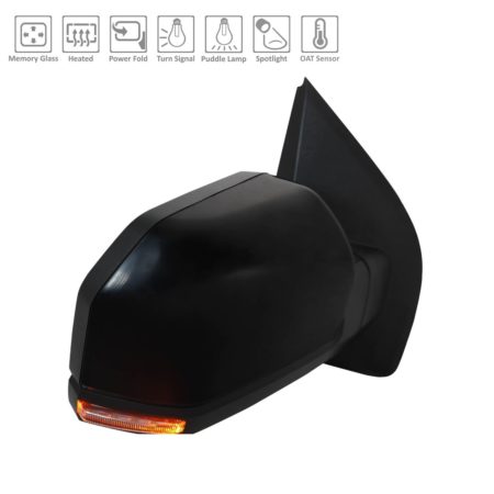 Right Mirror outside rear view Standard; w/Spot Lamp; w/o BLIS; PTM - FORD F-150 2018-2018