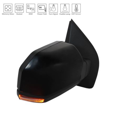 Right Mirror outside rear view Standard; w/o Spot Lamp; w/BLIS; PTM - FORD F-150 2018-2018