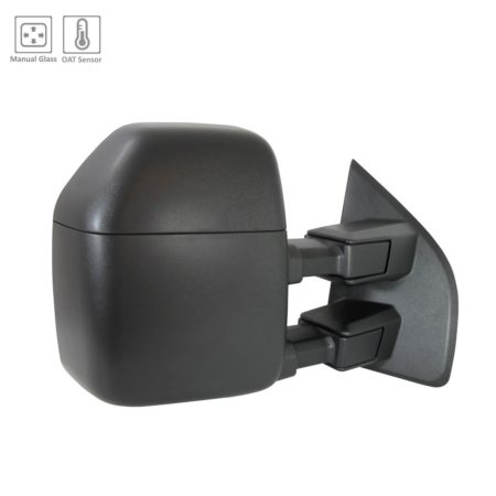 Right Mirror outside rear view Towing Type; Manual Telescoping; w/Cap; Textured - FORD F-550 SUPER DUTY 2017-2019