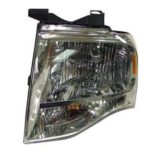 Left Headlamp Assy Composite W/O Black-Out; Chrome Housing - FORD EXPEDITION 2007-2014