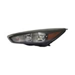 Left Headlamp assy composite Halogen; w/o Signature Lighting; Black Bezel; Bulb DRL - FORD FOCUS 2015-2018