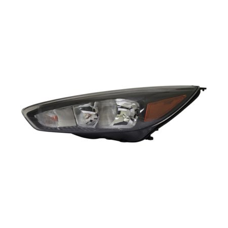 Left Headlamp assy composite Halogen; w/o Signature Lighting; Black Bezel; Bulb DRL - FORD FOCUS 2015-2018