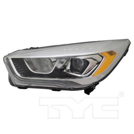 Left Headlamp assy composite Halogen; w/Signature Lamps; w/o Black Bezel - FORD ESCAPE 2017-2019