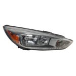 Right Headlamp assy composite Halogen; Aluminum Bezel; w/o Signature Lighting; Bulb DRL CAPA - FORD FOCUS 2015-2018