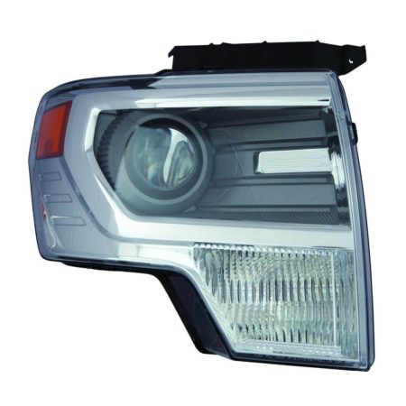 Right Headlamp lens/housing HID; Chrome Trim - FORD F-150 2013-2014