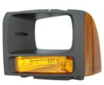 Right Parklamp lens/housing all; w/o Bulbs & Sockets; Black Bezel - FORD F-350 SUPER DUTY 2006-2007