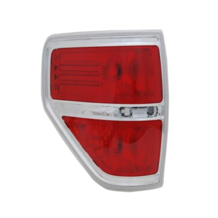 Left Taillamp Lens/Housing Styleside; except FX2; Chrome Accent - FORD F-150 2009-2013