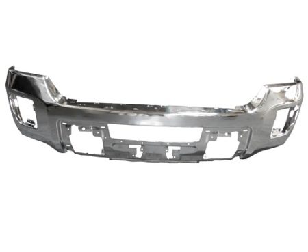 Front bumper face bar w/o Parking Aid Sensors; Chrome - GMC SIERRA 3500 HD 2015-2019