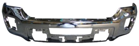 Front bumper face bar w/Parking Aid Sensors; Chrome - GMC SIERRA 3500 HD 2015-2019