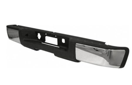 Rear bumper assembly HYBRID; w/o Rear Object Sensors; Chrome - CHEVROLET SILVERADO 1500 2009-2013