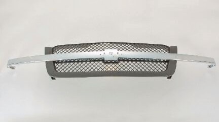 Grille assy base/LS/LT; bright & textured dark gray - CHEVROLET SILVERADO 3500 2003-2006