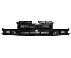 Grille assy matte-black; w/mesh back; ZR2/LS; w/o Sport; molding not included - CHEVROLET BLAZER 1998-2004