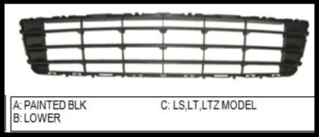 Grille assy LS|LT|LTZ; lower - CHEVROLET MALIBU 2006-2008