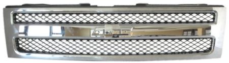 Grille assy Factory Installed; Chrome - CHEVROLET SILVERADO 1500 2007-2011