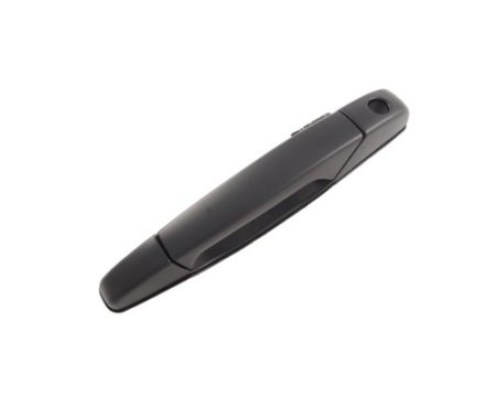 Left Front door handle outer w/Key Hole; black; smooth; plastic - GMC SIERRA 3500 HD 2007-2014