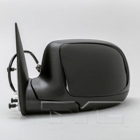 Left Mirror outside rear view standard style; power remote; non-heated; matte black base gloss black cap - GMC SIERRA 1500 1999-2002