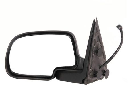 Left Mirror outside rear view heated power remote; manual folding; grained black-paint to match - GMC YUKON XL 1500 2000-2006