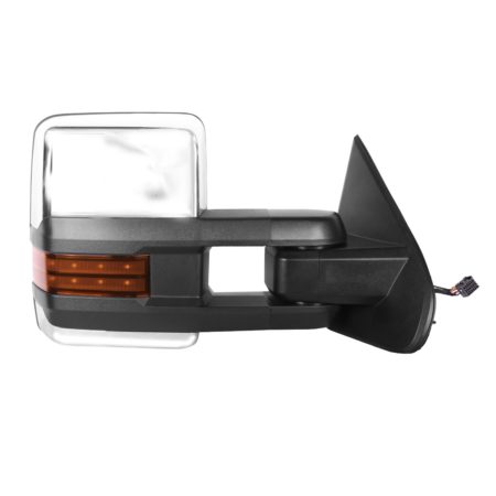Right Mirror outside rear view Trailer Tow Type; 2nd Design; w/Temp Sensor; Man Ext/Pwr Fold; Chrome - GMC SIERRA 3500 HD 2015-2016