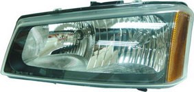 Left Headlamp assy composite 2nd Design; Fluted Bezel - CHEVROLET SILVERADO 3500 2003-2006