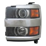 Left Headlamp assy composite Black Bezel; Chrome Trim - CHEVROLET SILVERADO 3500 HD 2015-2019