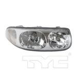 Right Headlamp assy composite w/cornering/marker lamp; Custom; w/fluted high beam surface - BUICK LESABRE 2000-2005