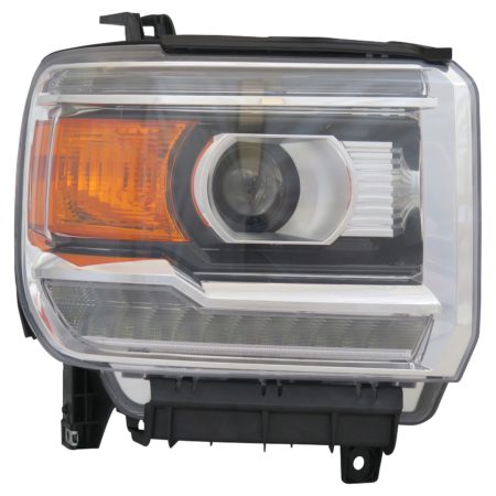 Right Headlamp assy composite LED; Chrome Bezel - GMC SIERRA 3500 HD 2015-2019