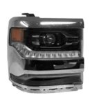 Right Headlamp Assy Composite LED; Chrome Bezel - CHEVROLET SILVERADO 1500 2016-2018