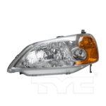 Left Headlamp assy composite HYBRID; includes side marker/park/signal lamps - HONDA CIVIC 2003-2003