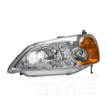 Left Headlamp assy composite 4dr sedan; includes side marker/park/signal lamps; w/o bulbs or sockets - HONDA CIVIC 2001-2003