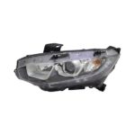Left Headlamp assy composite Sedan; Halogen - HONDA CIVIC 2016-2020