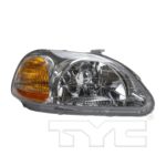 Right Headlamp assy composite Exc. SI; includes side marker lamp; w/o bulbs or sockets - HONDA CIVIC 1996-1998