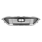 Grille assy Std Type; w/o Auto Cruise; w/Chrome Mldg; Silver - HYUNDAI SONATA 2015-2017