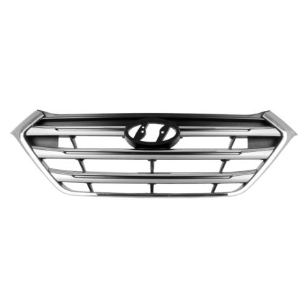 Grille assy w/Pedestrian Recognition; Silver/Chrome Mldg - HYUNDAI TUCSON 2016-2017