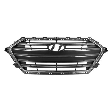 Grille Assy 1.4L Turbo/2.0L; Sedan; Usa Built; W/O Auto Cruise; Chrome - HYUNDAI ELANTRA 2017-2018